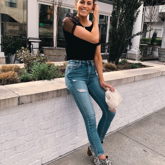 vervet Denim - Vervet amber mid-rise Distressed skinny jeans 26